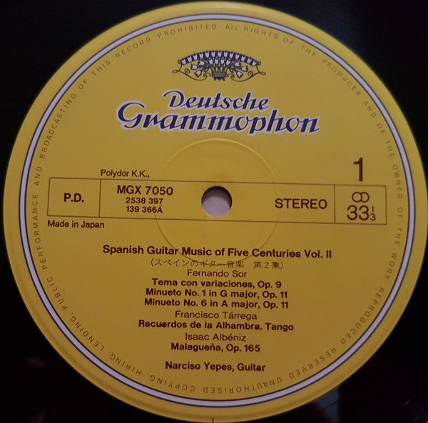 Spanish Guitar Music Of Five Centuries, Vol. 2