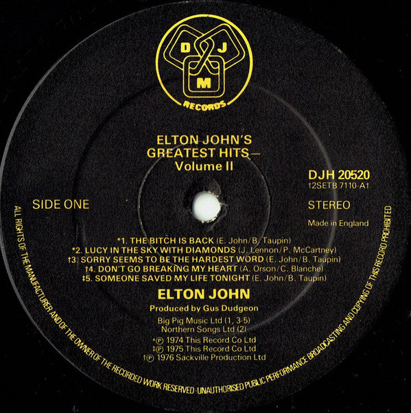 Elton John's Greatest Hits Volume II