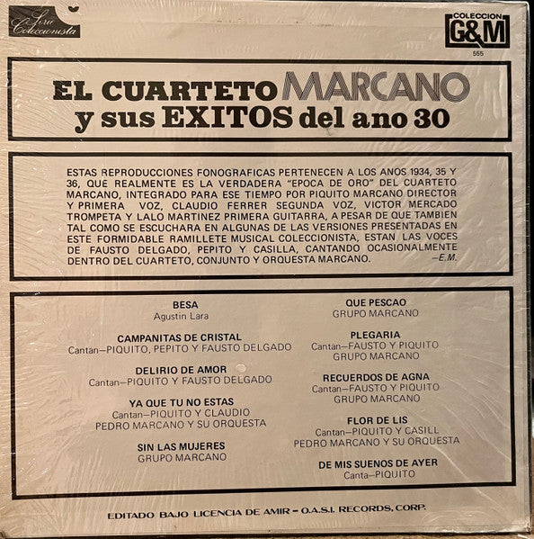 El Cuarteto Marcano y Sus Exitos Del Ano 30