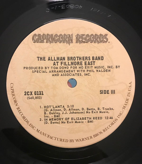 The Allman Brothers Band At Fillmore East