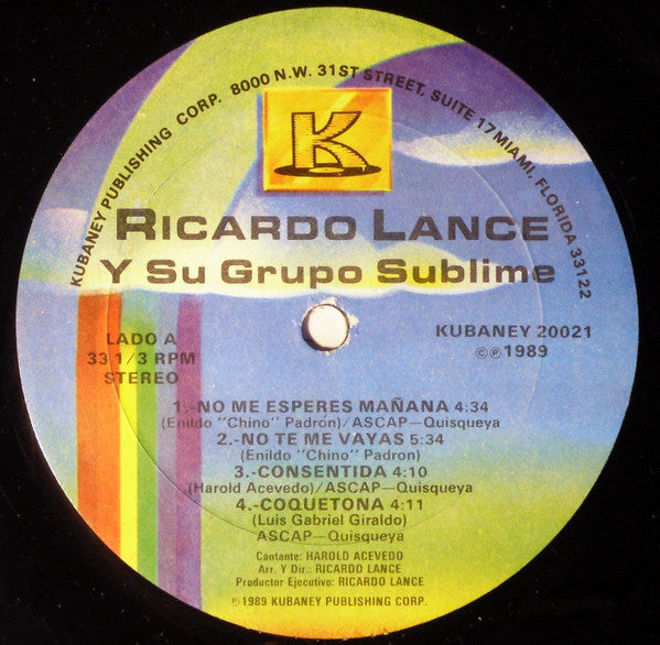 Ricardo Lance Y Su Grupo Sublime