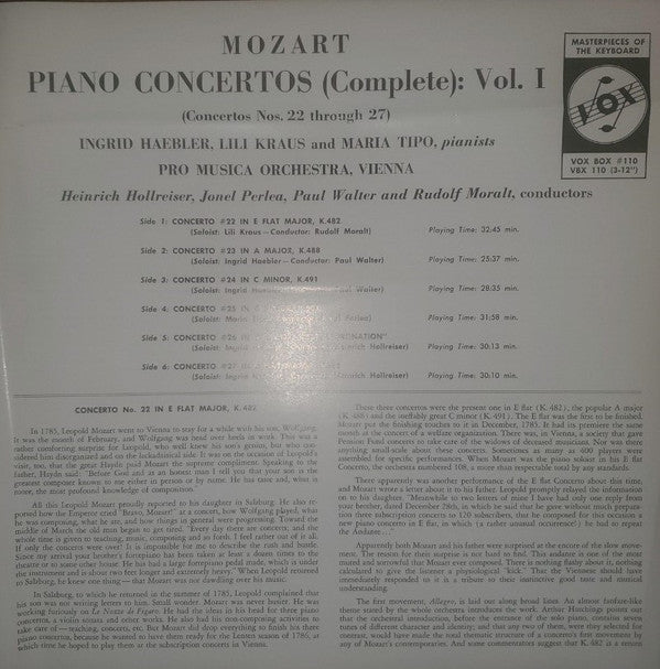 Concertos For Piano & Orchestra (Complete): Vol. 1 (Concerto Nos. 22 Through 27)