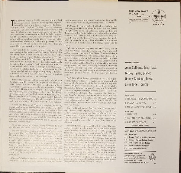 John Coltrane And Johnny Hartman