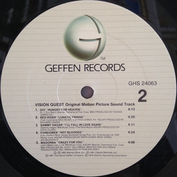 Vision Quest (Original Motion Picture Sound Track)