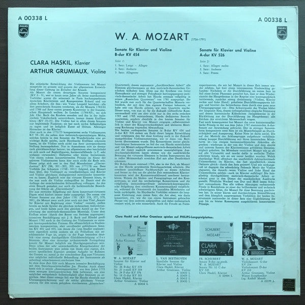 Sonate B-dur K.V. 454 Für Violine Und Klavier / Sonate A-dur K.V. 526 Für Violine Und Klavier