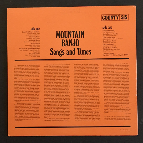 Old Time Classics: A Collection Of Mountain Banjo Songs & Tunes