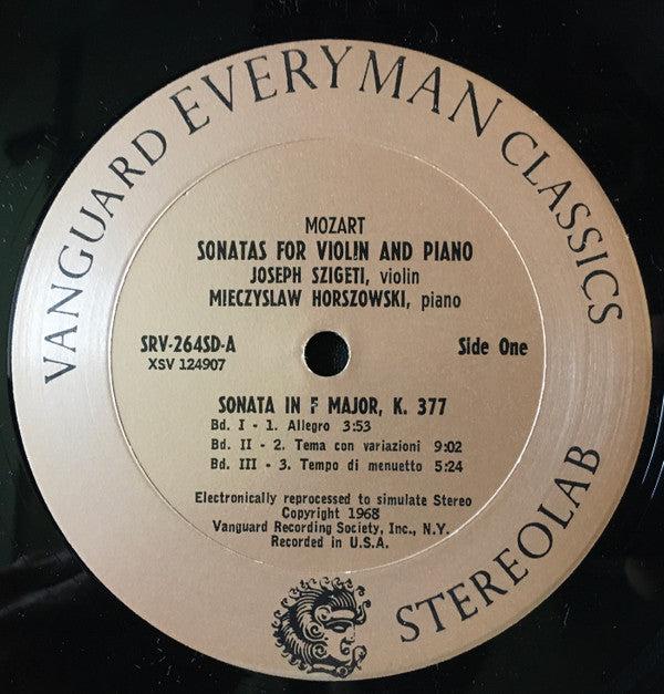 The Fifteen Sonatas For Violin And Piano Vol. I