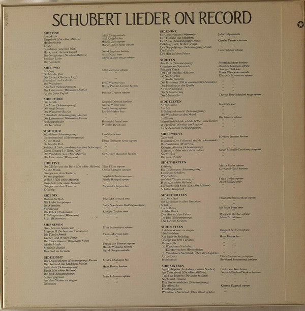 Schubert Lieder on Record 1898-1952
