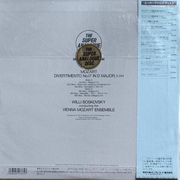 Mozart Divertimento No.17, K.334