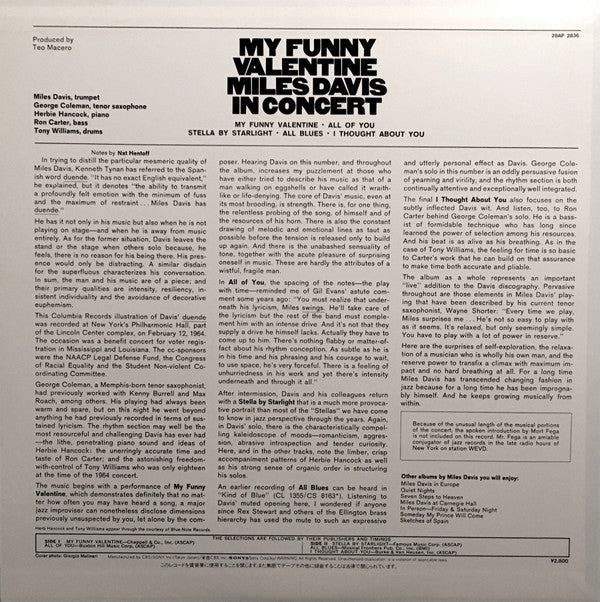 My Funny Valentine - Miles Davis In Concert