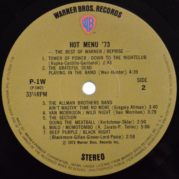 Hot Menu '73 -The Best Of Warner/Reprise/Atlantic