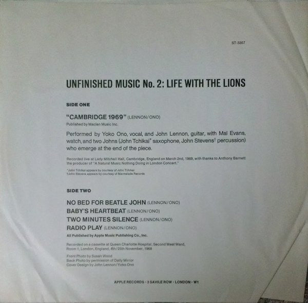 Unfinished Music No. 2: Life With The Lions