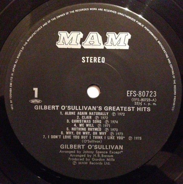 Gilbert O'Sullivan Greatest Hits