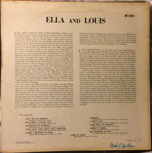 Release: Ella And Louis-Vinyl-US-1956-MG V-4003-6448122