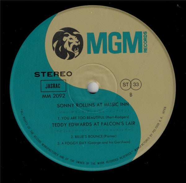 Sonny Rollins At Music Inn / Teddy Edwards At Falcon's Lair