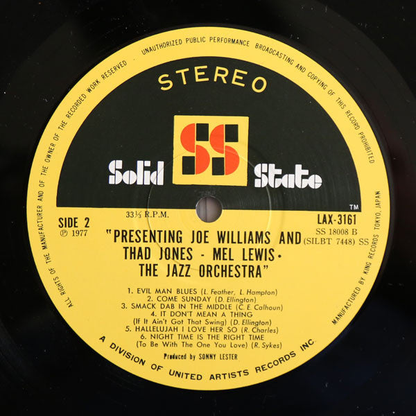 Presenting Joe Williams And Thad Jones • Mel Lewis, The Jazz Orchestra