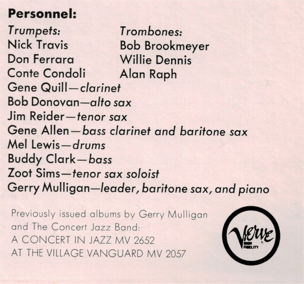 Gerry Mulligan And The Concert Jazz Band On Tour