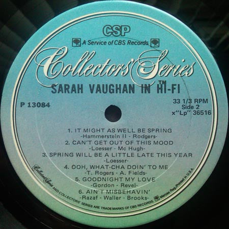 Sarah Vaughan In Hi-Fi