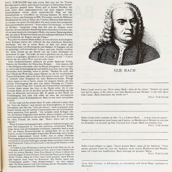 The Six Cello Suites (= 6 Suiten Für Violoncello = Les Suites Pour Violoncelle Seul)