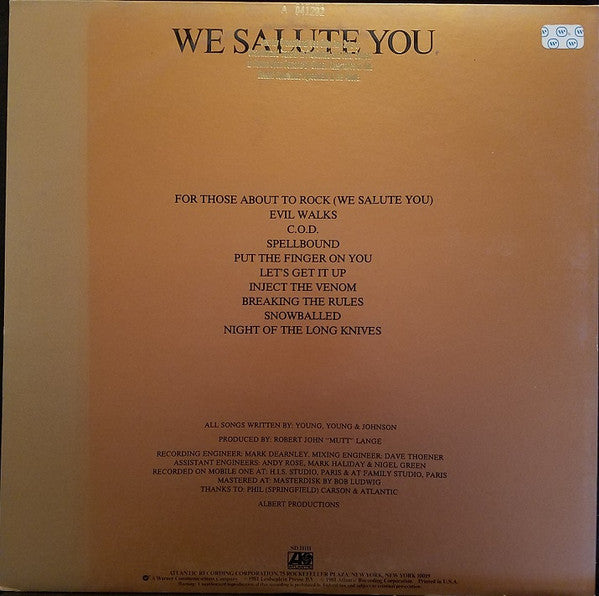 For Those About To Rock (We Salute You)