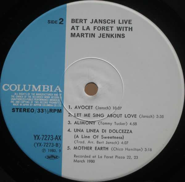 Bert Jansch Live At La Foret With Martin Jenkins