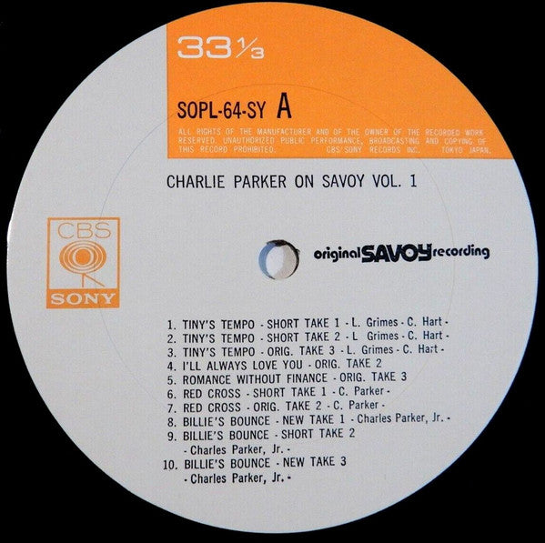 Charlie Parker On Savoy Vol. 1