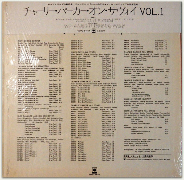 Charlie Parker On Savoy Vol. 1