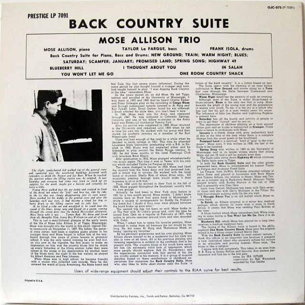 Back Country Suite For Piano, Bass And Drums