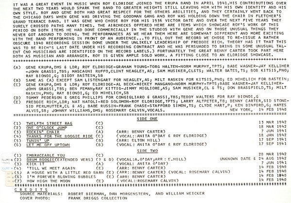 The Krupa Years 1941-1942; Sideman 1940