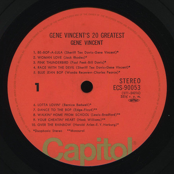 Gene Vincent's 20 Greatest