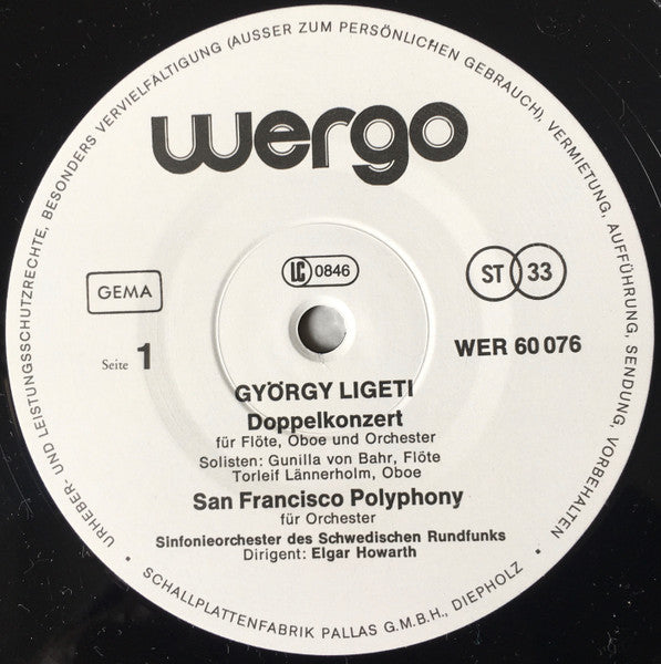 Doppelkonzert / San Francisco Polyphony / 2 Etüden / Glissandi