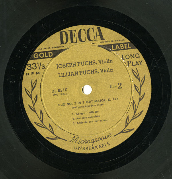 Three Madrigals For Violin And Viola / Duo No.2 In B Flat Major For Violin And Viola, K. 424