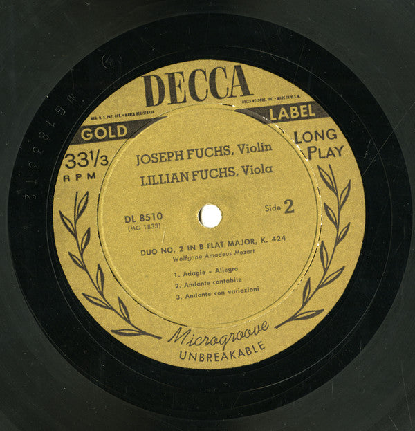 Three Madrigals For Violin And Viola / Duo No.2 In B Flat Major For Violin And Viola, K. 424