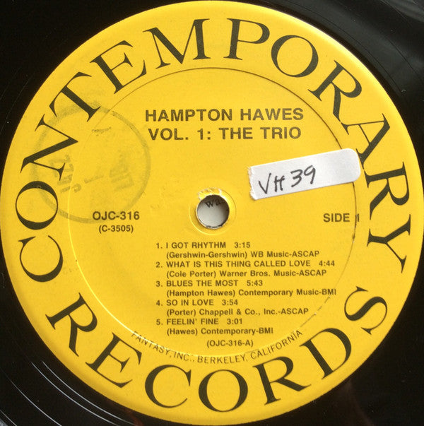 Hampton Hawes Trio, Vol. 1