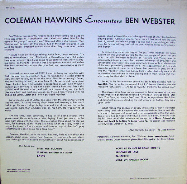 Coleman Hawkins Encounters Ben Webster