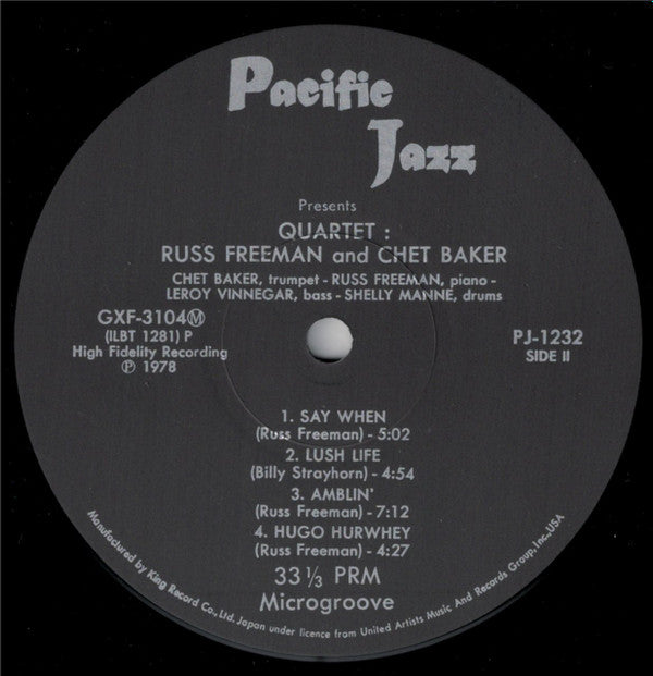 Quartet: Russ Freeman Chet Baker