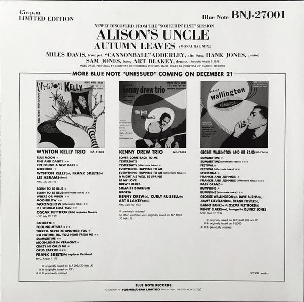 Alison's Uncle / Autumn Leaves