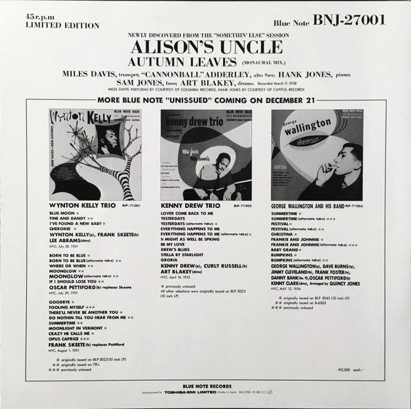 Alison's Uncle / Autumn Leaves