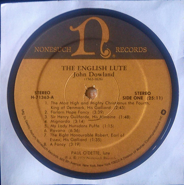 The English Lute, Music By John Dowland & William Byrd