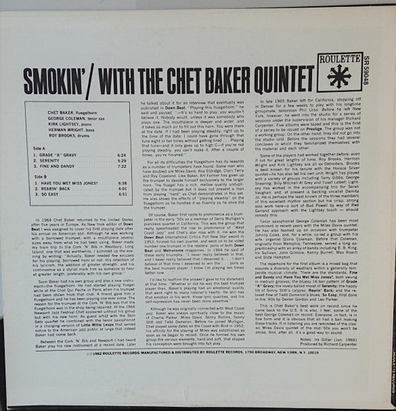 Smokin' With The Chet Baker Quintet