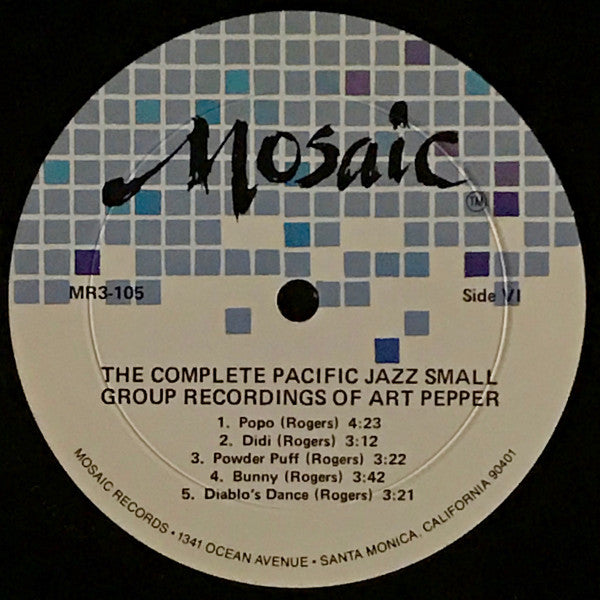 The Complete Pacific Jazz Small Group Recordings Of Art Pepper