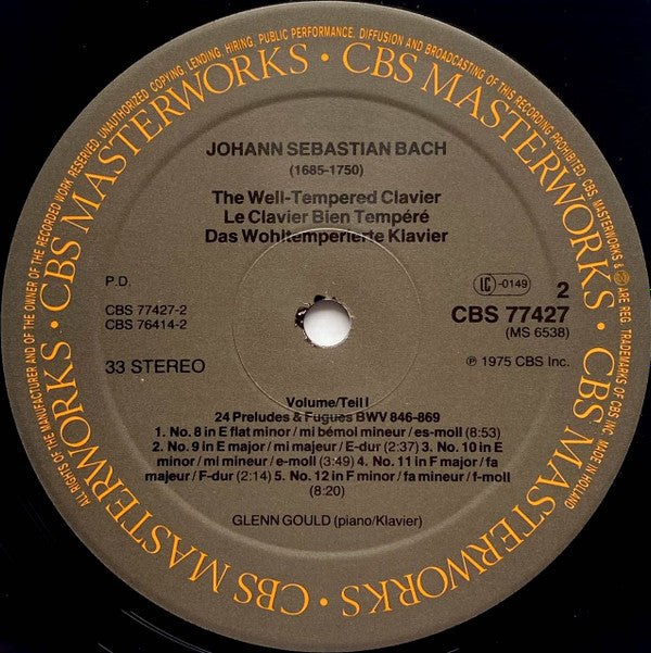 Das Wohltemperierte Klavier BWV 846-893 = The Well-Tempered Clavier = Le Clavier Bien Tempéré
