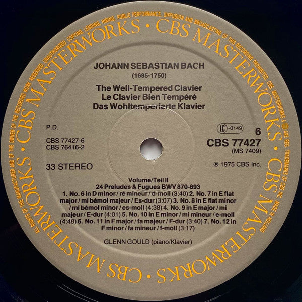 Das Wohltemperierte Klavier BWV 846-893 = The Well-Tempered Clavier = Le Clavier Bien Tempéré