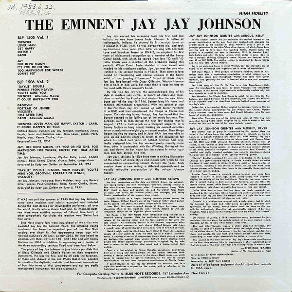 The Eminent Jay Jay Johnson Volume 1