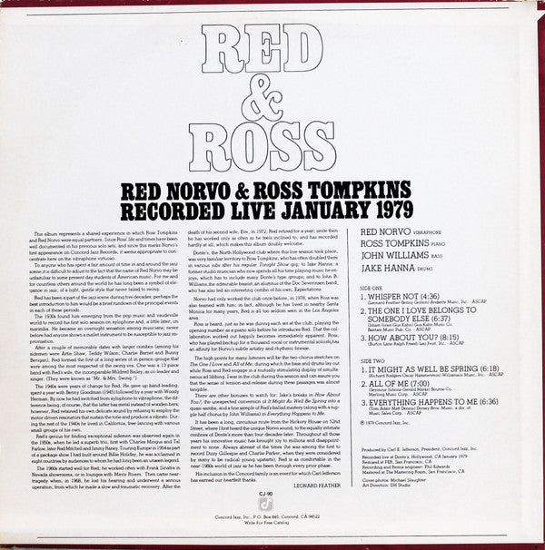 Red & Ross Recorded Live January 1979