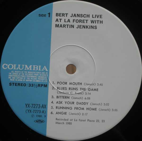 Bert Jansch Live At La Foret With Martin Jenkins