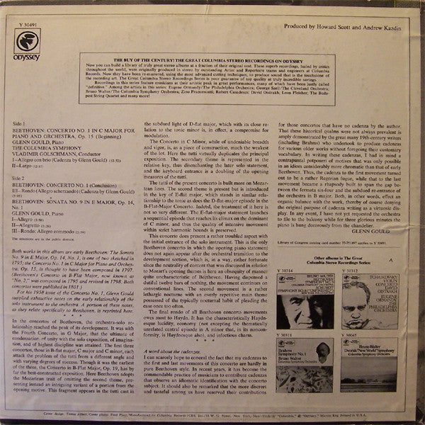 Piano Concerto No. 1, Piano Sonata Op. 14 No. 1