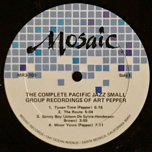 The Complete Pacific Jazz Small Group Recordings Of Art Pepper