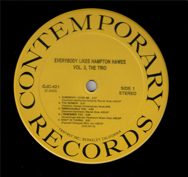Everybody Likes Hampton Hawes, Vol. 3: The Trio