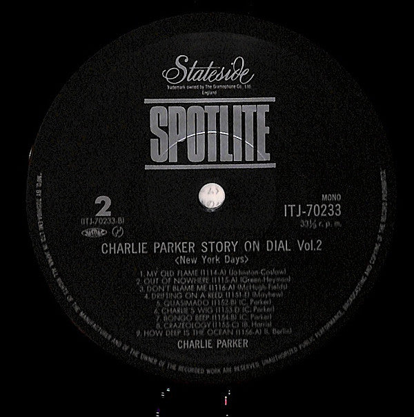Charlie Parker Story On Dial Volume 2: New York Days